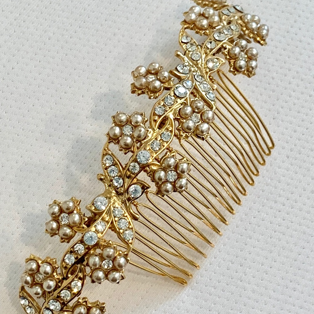 custom rhinestone pearl wedding hair accessory - Picture 7 of 15